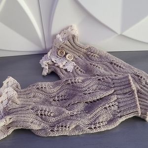 New beige brown lace boot covers leg warmers